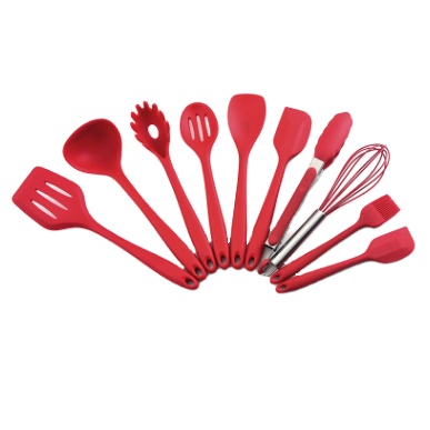 Silicone Cooking Utensils Set Kitchenware Brush Clip Spoon Spatula Ladle Egg Beaters Kitchen Utensils Set 10pcs Cooking Tools